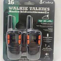 Two-Way Radio Rechargeable 16-Mile Range COBRA Walkie Talkies 