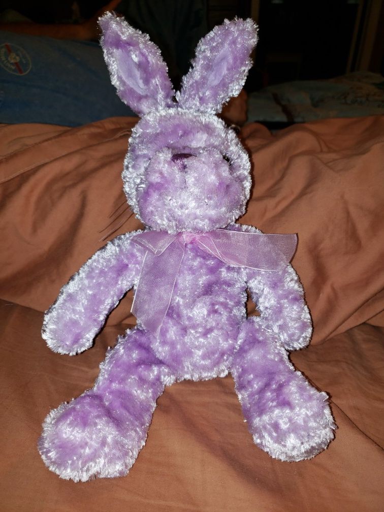 Purple Easter Bunny Stuffed Animal Doll