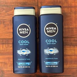Nivea MEN COOL WASH Body Wash: Menthol And Yuzu 16.9 oz Each ( 2 For $8)