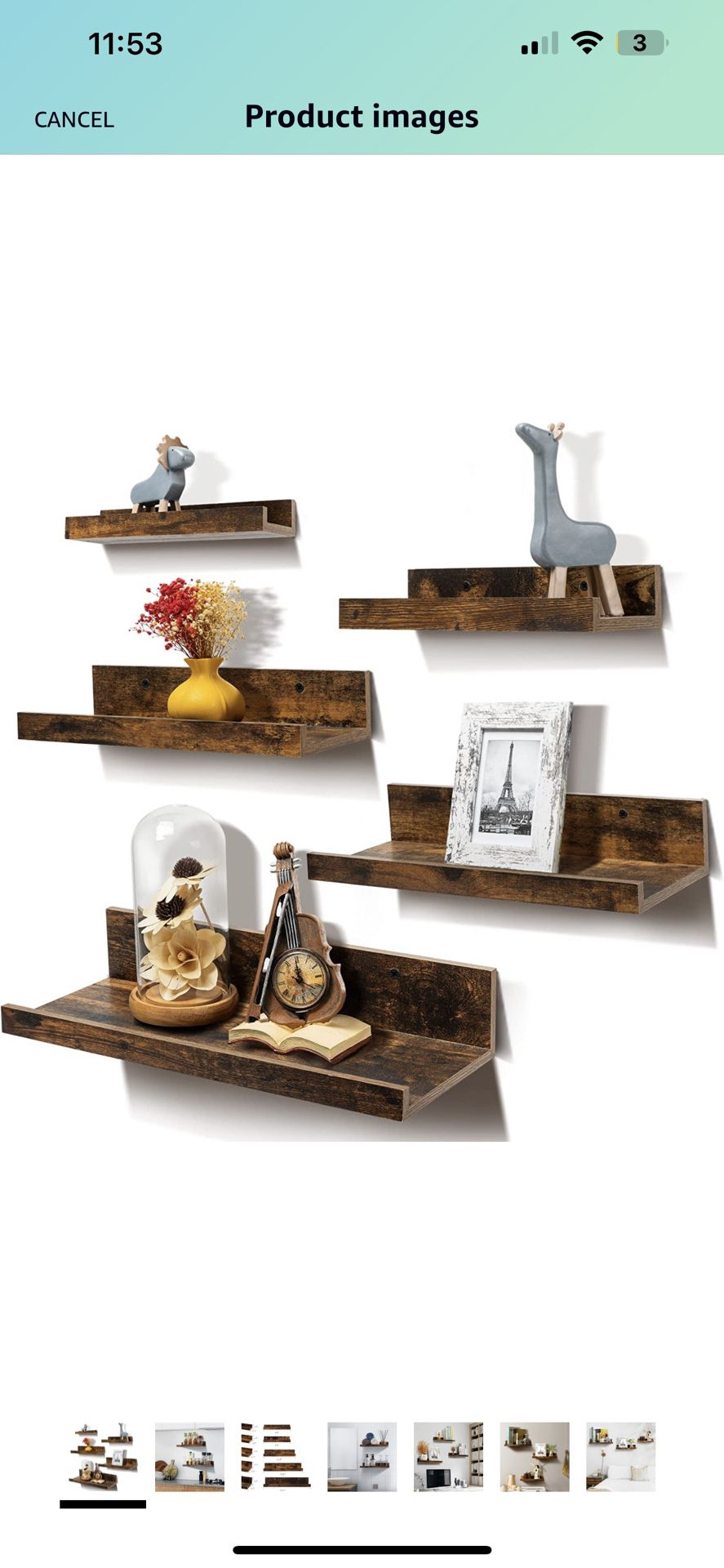  Floating Shelves for Wall Décor Storage, Set of 5