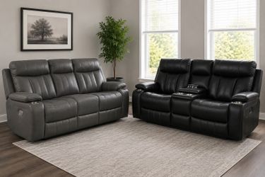 Power reclining three seat couches