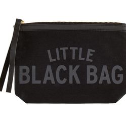 Black Canvas Pouch - Little Black Bag, 9”x6”, NEW
