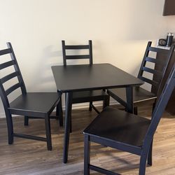 Modern Black Dining Table Set (4 Chair Included)