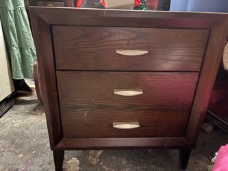 Dark Wood 2 Drawer Nightstands