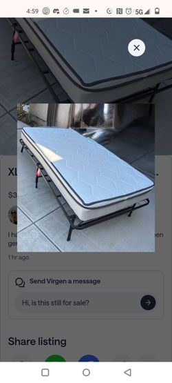 XL twin bed frame & mattress gently used