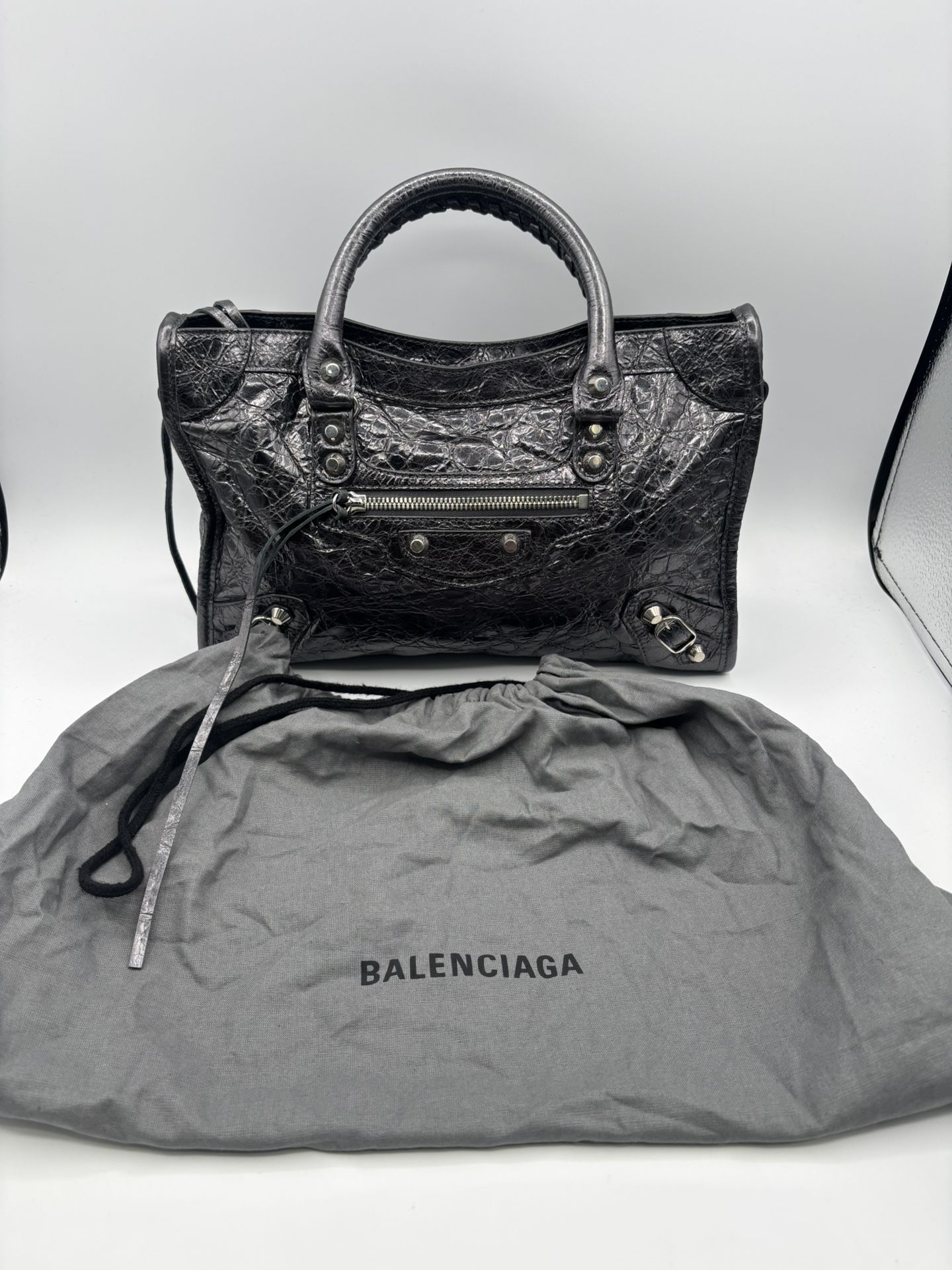 Women’s Balenciaga Le City Bag Small in Steel Grey
