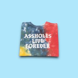 Asshol*s live forever Linda Finegold multicolor tie dye t-shirt men’s 2XL