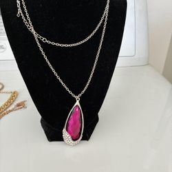 Long Chain Neclace With Sparkle Charm