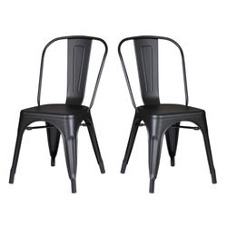 Metal Dining Chairs - black - Set Of 2