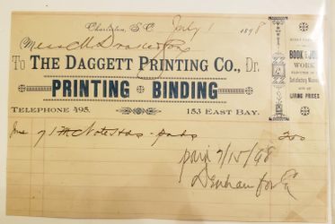 1898 Charleston SC Daggett Printing Co