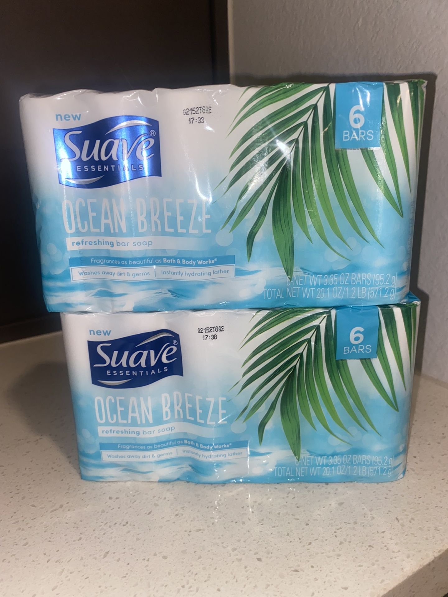Suave Essentials Ocean Breeze Refreshing Bar Soap - 6 Bars