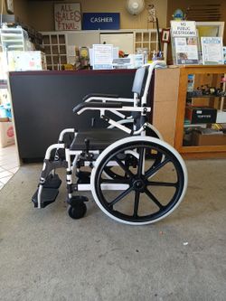Shower Commode Wheelchair with Large Rear Wheels