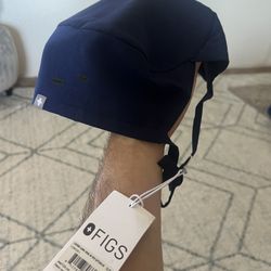 Figs navy Blue Modern Scrub Cap With Button Holes Unisex Adults One Size NEW 