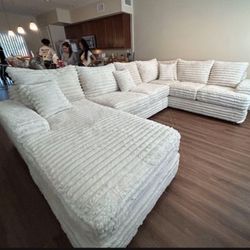 Brand New Elegant Comfy Corduroy Sectional Set 