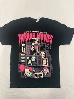 I Freaking Love Horror Movies Graphic Tee available in M to 2XL