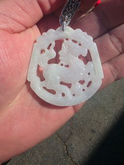 White Jade Pendant Natural no Treatment