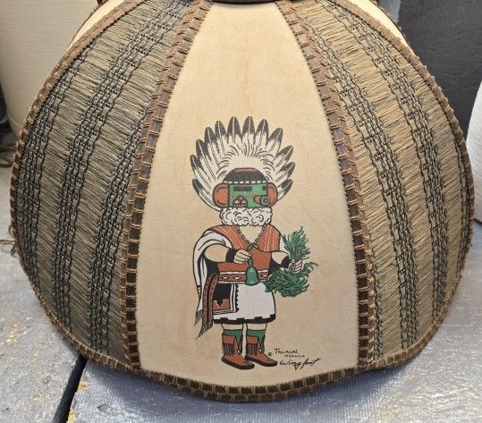 Vintage 1970's Kachina Doll Swag Lamp Globe Bulb Electric Working 
