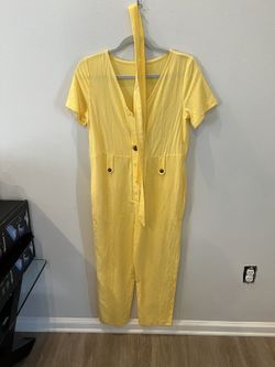 Yellow Maternity Jumpsuit 