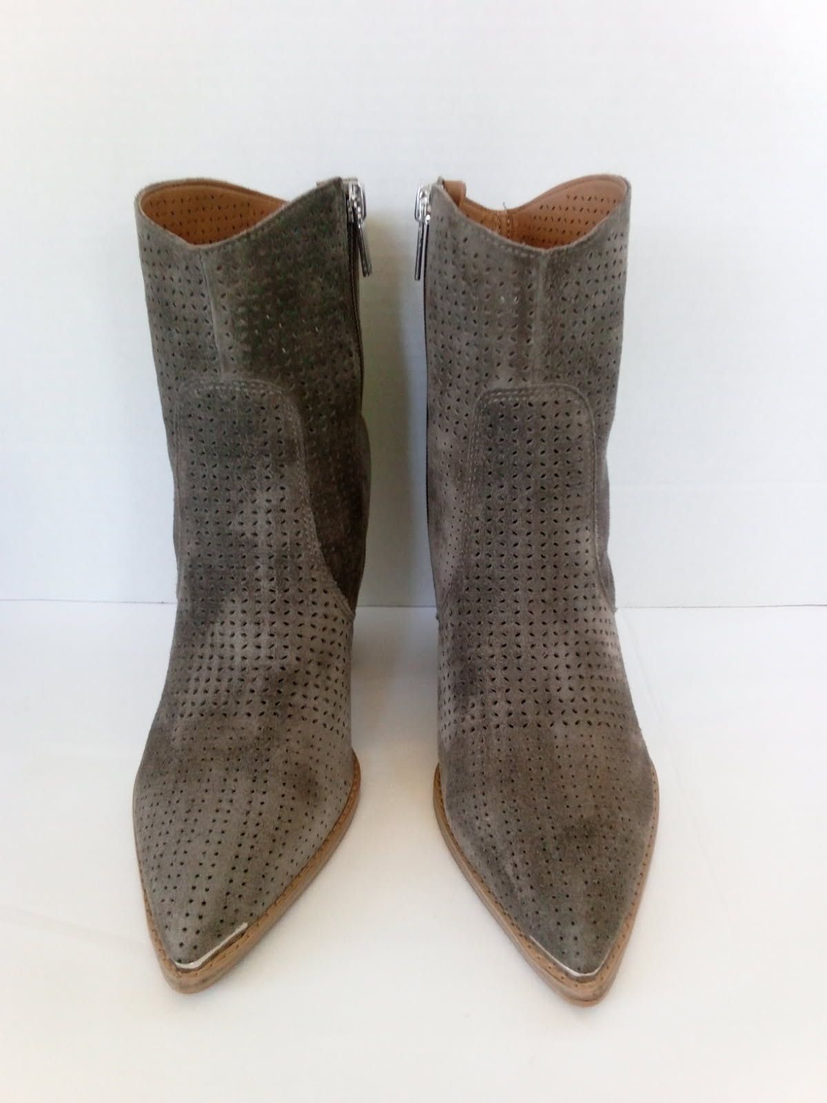 Womens Boots Grey Suade