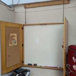 Enclosed Wood Whiteboard Cabinet