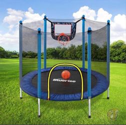 Bluerise Kids Trampoline with Basketball Hoop