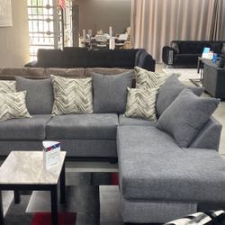 110-stell Sectional in Thick fabric❤️✨ we have delivery🚛👍🏻 today $49 down Price: $899