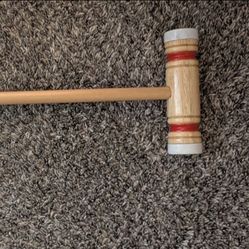 Vintage Stripped Wooden Croquet Mallet