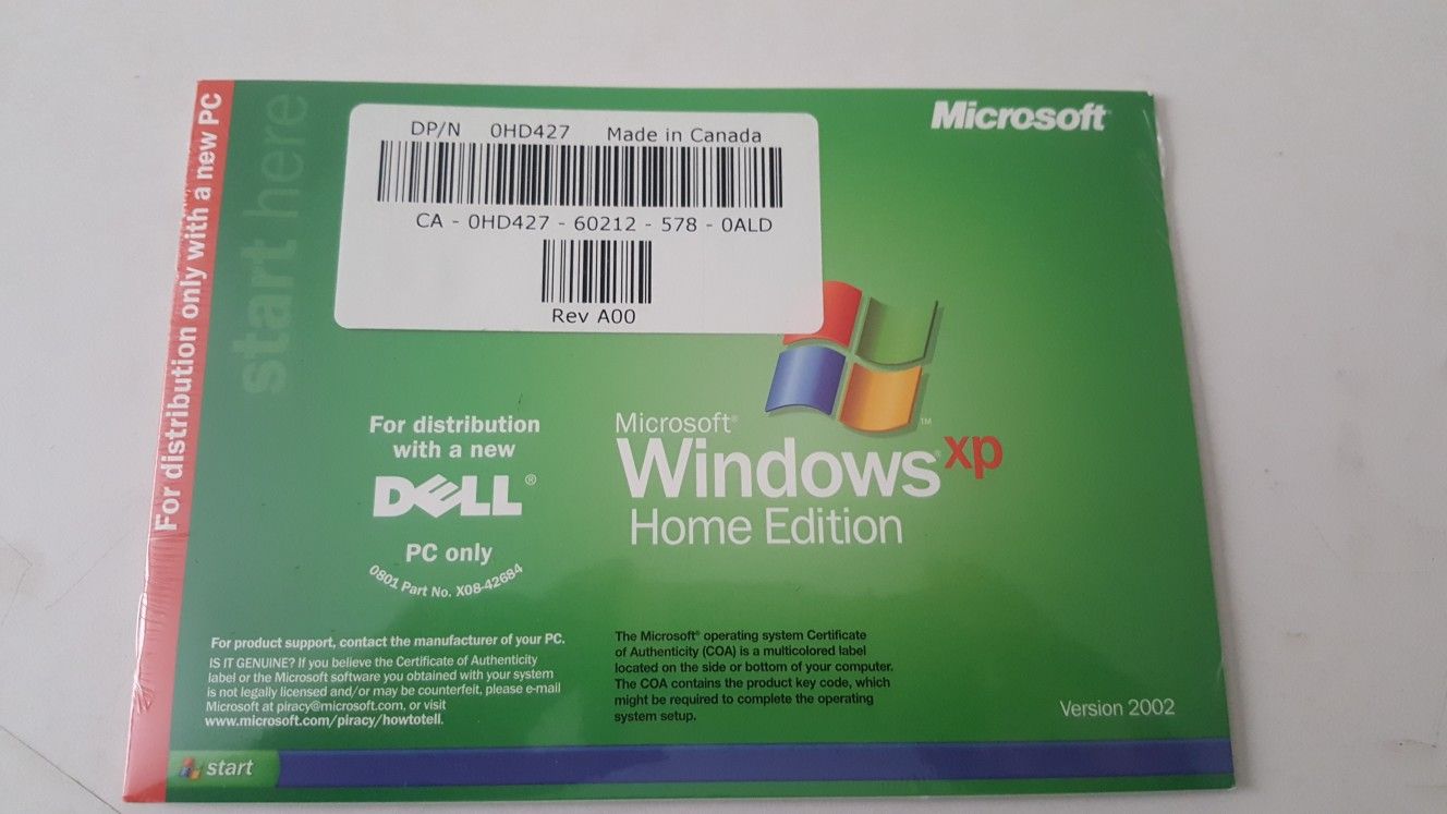 Unopened Windows XP