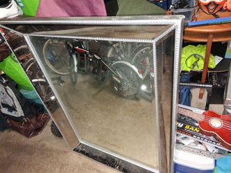 36 x 48 inch modern metal beaded mirror.
