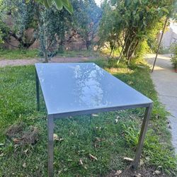 Large Heavy Duty Glass Dining Table Size Length 53", Width 33", Height 29" 