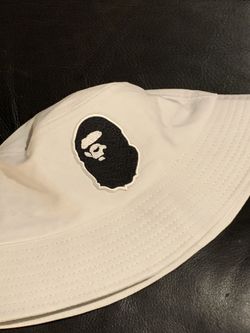 New Bape White Bucket Hat Player Cap Adjustable Adult 