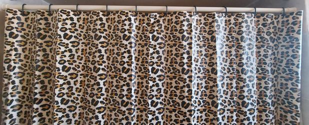 Leopard Print Plastic Shower Curtain 