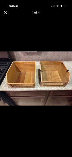 Wooden Storage Boxes Set of 2