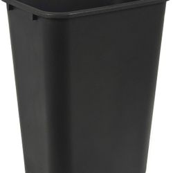 Amazon Basics Trash Can, Rectangular Commercial Office Wastebasket, 10 Gallon (Pack Of 1), 15.5"L x 11.5"W x 19.75"H, Black@187