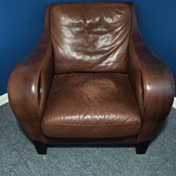 Leather Chair And Ottoman