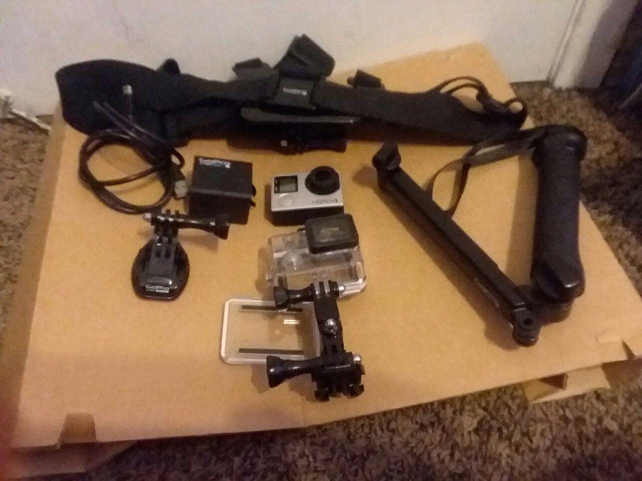 GO PRO HERO 4 Video Camera With 2 Batteries and Accessories