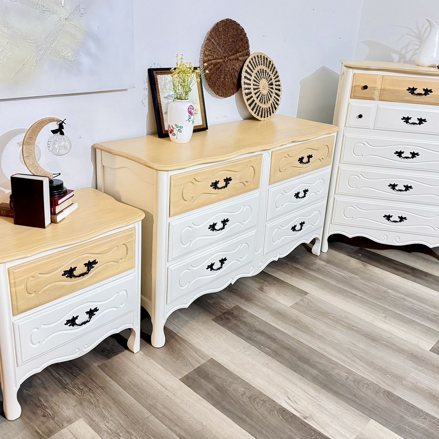 Dresser 3 Pieces Dressers Set - Dresser Tallboy Nightstand *Solid Maple Wood 💝perfect For Mothers Day 💞💗