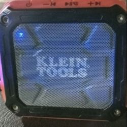 Klein Tools AEPJS1 Bluetooth Speaker, Wireless Portable Jobsite Speaker Plays Audio and Answers Calls Hands Free, IPX5, Worksite Ready