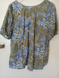 Talbots Mavy Tie Back Print Top size XL