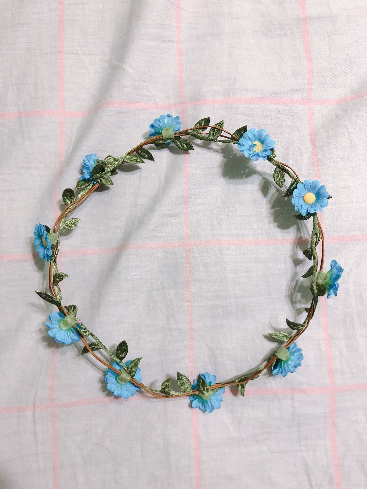 Blue flower hair decoration headband