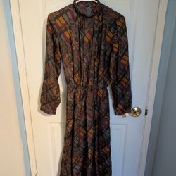Vintage Paisley Striped Dress