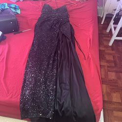 Black Sparkling Prom Dress.