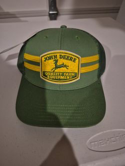 John Deere Snapback Hat Trucker Cap Quality Farm Equipment Farming Deer