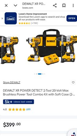 DEWALT XR POWER DETECT 2-Tool 20-Volt Max Brushless Power Tool Combo Kit