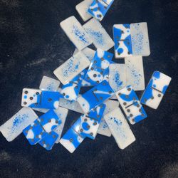 Blue And White Domino Set
