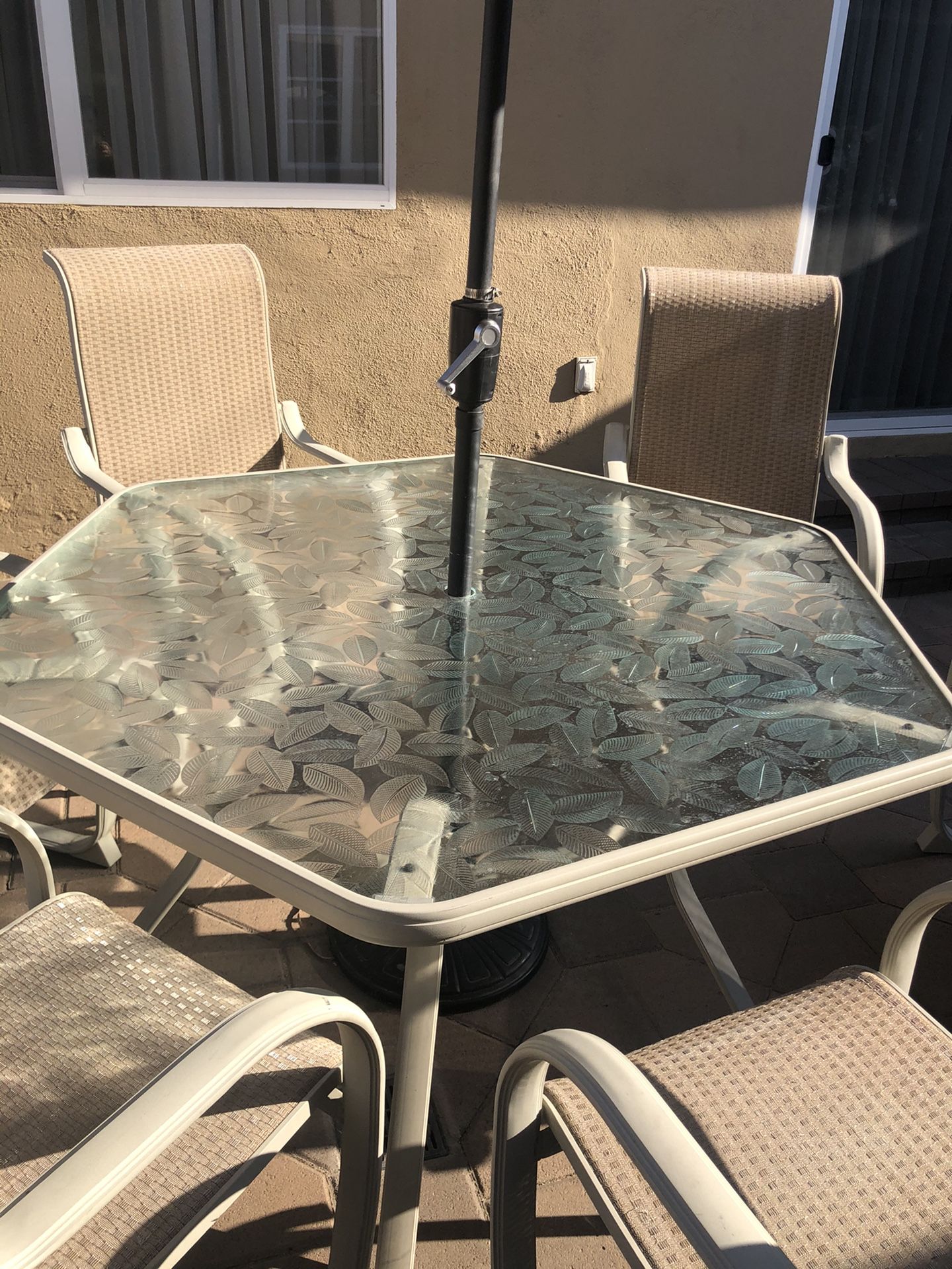 piece patio dining set with umbrella
