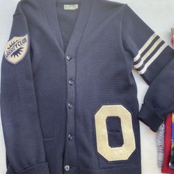 60s Vintage reeds Wool cardigan 