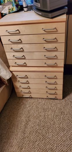 Handmade 5-Drawer Birch Storage Cabinets
