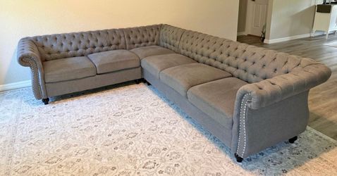 Grey sectional couch