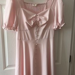 Women’s Vintage Style Baby Pink Sweetheart Neckline Dress Size 10/12 Large